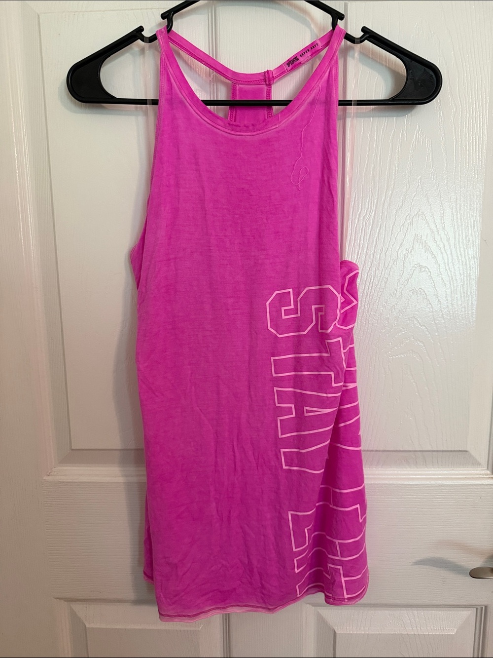 Victoria Secret Bright Pink Racerback Tank with Side Graphic